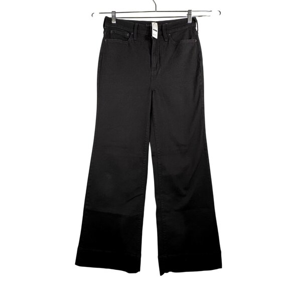 J.crew Denim trouser in 1996 semi-stretch black preppy flare‎ retro 90s sz 27